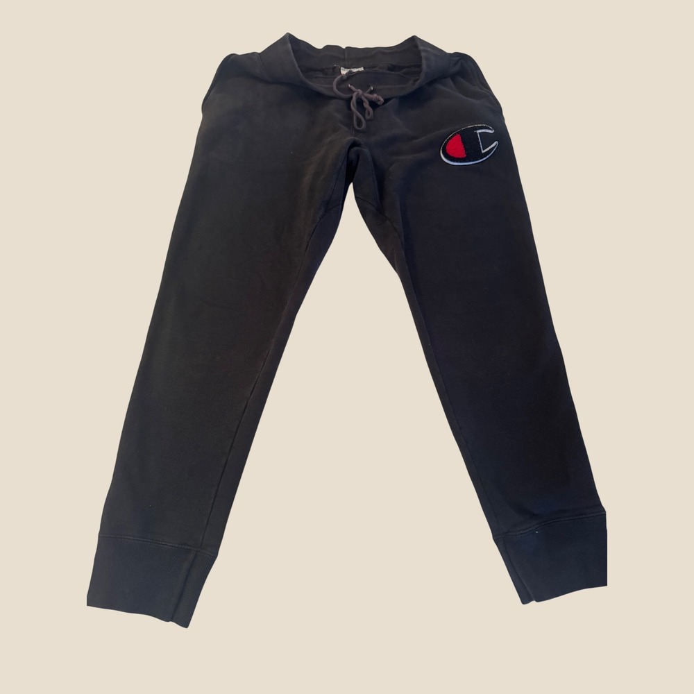 Champion Reverse Weave Sweatpants Mens Large Black Embroidered Logo Joggers
